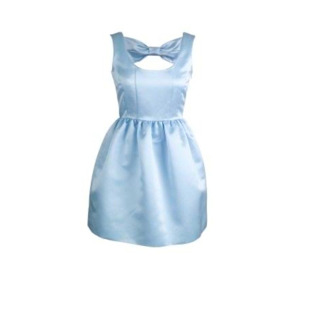 French Connection Manzoni Light Blue Periwinkle Satin Dress Size UK 12